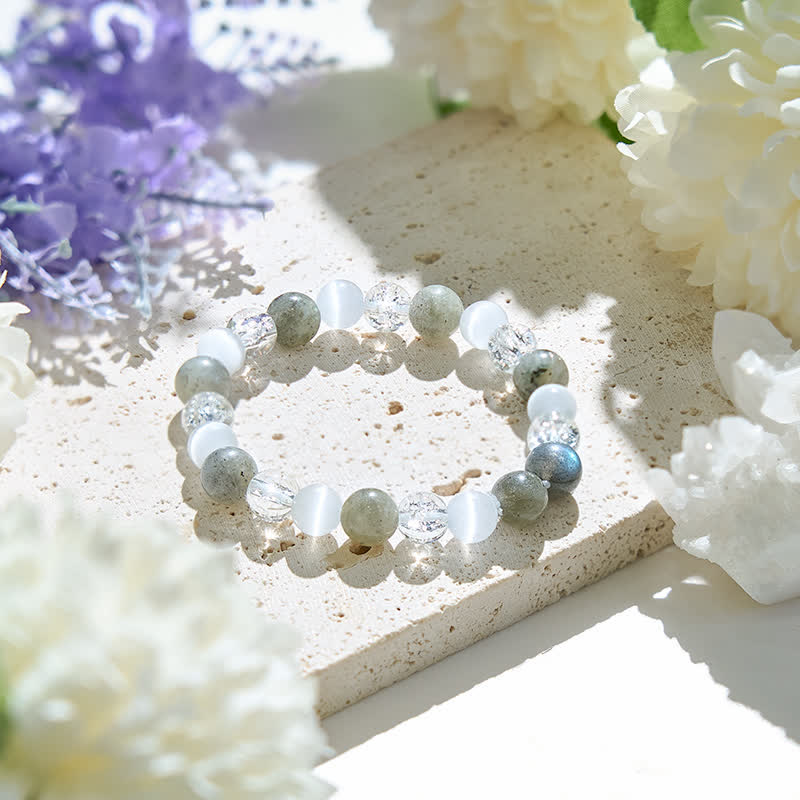 Evolvegem "Alpine Dew" Cat's Eye Stone Labradorite Bracelet