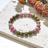 Evolvegem "Meadow Blossom" Natural Rhodonite Unakite Bracelet