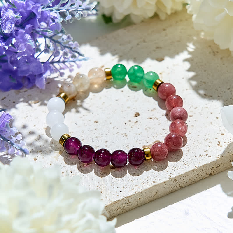 Evolvegem "Serenity Palette" Citrine Clear Crystal Natural Gems Bracelet