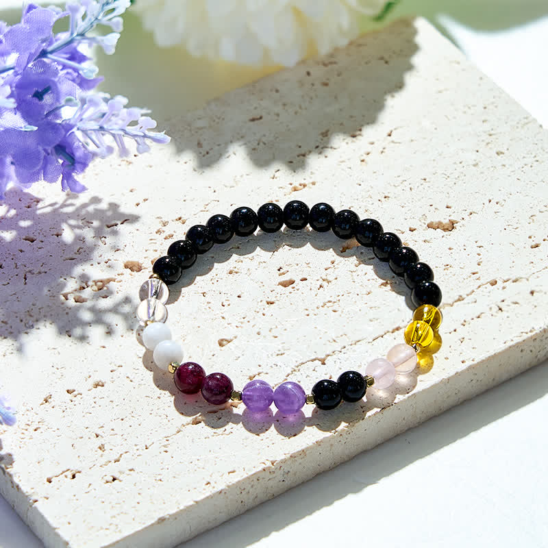 Evolvegem "Serendipity Sphere" Natural Gemstones Obsidian Bracelet