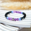 Evolvegem "Midnight Lavender Sonata" Amethyst Hematite Obsidian Bracelet