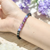 Evolvegem "Midnight Lavender Sonata" Amethyst Hematite Obsidian Bracelet