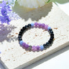 Evolvegem "Midnight Lavender Sonata" Amethyst Hematite Obsidian Bracelet