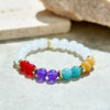Evolvegem "Vortex Heartbeat" Clear Crystal Colored Gemstones Bracelet