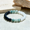 Evolvegem "TerraSync Core" Clear Crystal Amazonite Obsidian Bracelet