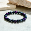 Evolvegem "Velvet Eclipse" Purple Tiger Eye Obsidian Hematite Bracelet