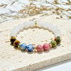 Evolvegem "Ivory Sprinkle" Natural Clear Crystal Gemstones Bracelet
