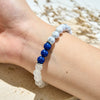 Evolvegem "Zenith Breeze" Clear Crystal White Turquoise Lapis Lazuli Bracelet