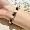 Evolvegem "Mocha Whisper" Tiger Eye Obsidian Clear Crystal Bracelet