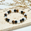 Evolvegem "Mocha Whisper" Tiger Eye Obsidian Clear Crystal Bracelet