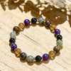 Evolvegem "Gaea's Chromatic Vein" Natural Amethyst Black Onyx Gems Bracelet