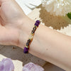 Evolvegem "Gilded Nocturne" Purple Chalcedony Smoky Quartz Bracelet