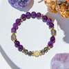 Evolvegem "Gilded Nocturne" Purple Chalcedony Smoky Quartz Bracelet