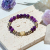 Evolvegem "Gilded Nocturne" Purple Chalcedony Smoky Quartz Bracelet