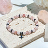 Evolvegem "Rosetta Starfall" Strawberry Quartz Rose Quartz Star Charm Bracelet