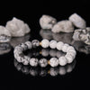 Evolvegem "Glacial Echo" White Turquoise Snowflake Obsidian Bracelet
