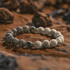Evolvegem "Glacial Echo" White Turquoise Snowflake Obsidian Bracelet