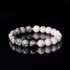 Evolvegem "Glacial Echo" White Turquoise Snowflake Obsidian Bracelet