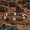 Evolvegem "Igneous Prism" Obsidian Clear Crystal Snowflake Obsidian Bracelet