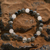 Evolvegem "Igneous Prism" Obsidian Clear Crystal Snowflake Obsidian Bracelet