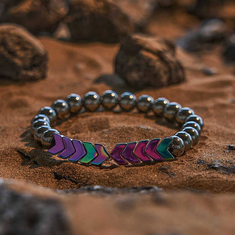 Evolvegem "Hematite Prism" Hematite Colored Arrow Bracelet