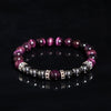 Evolvegem "Iron Blush" Pink Tiger Eye Hematite Bracelet