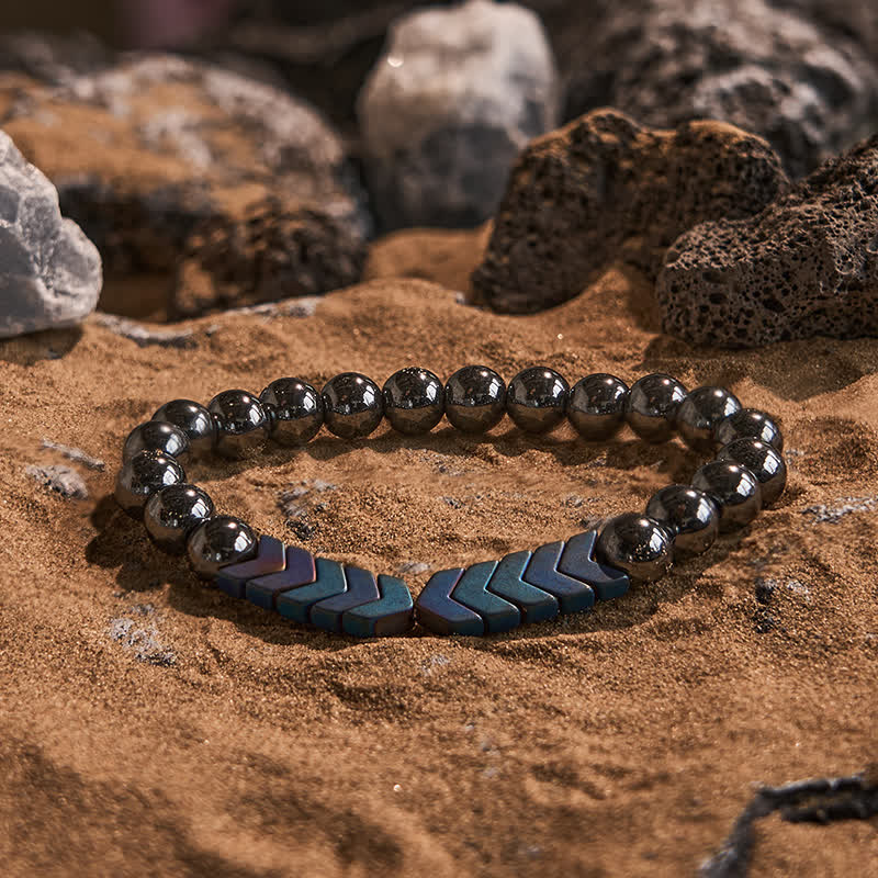 Evolvegem "Aetheris Nebula" Hematite Blue Arrow Bracelet