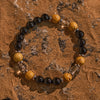 Evolvegem "Solaris Drift" Obsidian Clear Crystal Picture Jasper Bracelet