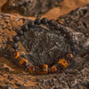 Evolvegem "Eclipse Core" Faceted Tiger Eye Lava Stone Bracelet