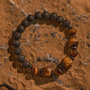 Evolvegem "Eclipse Core" Faceted Tiger Eye Lava Stone Bracelet