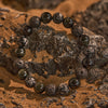 Evolvegem "Ashen Phantom" Snowflake Obsidian Lava Stone Bracelet