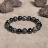 Evolvegem "Ashen Phantom" Snowflake Obsidian Lava Stone Bracelet