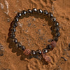 Evolvegem "HamsaIron Veil" Facted Hematite Hamsa Charm Bracelet