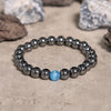 Evolvegem "Mystic Gaze" Blue Cat's Eye Stone Hematite Bracelet