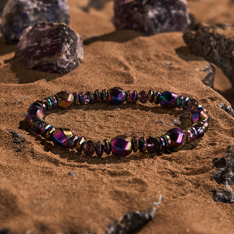 Evolvegem "Chromatic Earth" Electroplated Colored Hematite Bracelet