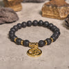 Evolvegem "LavaOmni" Natural Lava Stone OM Charm Bracelet