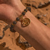 Evolvegem "LavaOmni" Natural Lava Stone OM Charm Bracelet