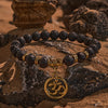 Evolvegem "LavaOmni" Natural Lava Stone OM Charm Bracelet
