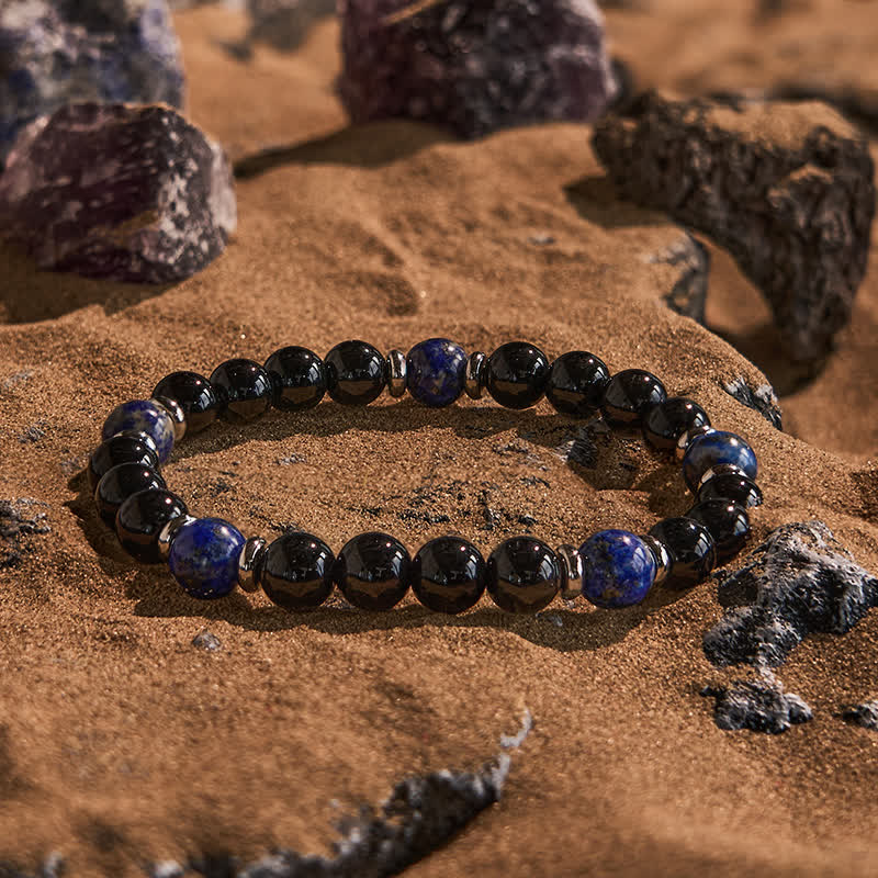 Evolvegem "OnyxNebula" Black Onyx Lapis Lazuli Bracelet