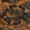 Evolvegem "Nightfall Ember" Grey Jasper Obsidian Lava Stone Bracelet