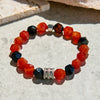 Evolvegem "Crimson Flux Aurora" Black Onyx Carnelian Bracelet