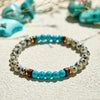 Evolvegem "Stellar Drizzle" Dalmatian Jasper Turquoise Bracelet