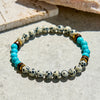 Evolvegem "Stellar Drizzle" Dalmatian Jasper Turquoise Bracelet