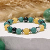 Evolvegem "Verdant Cipher" Green Aventurine Yellow Jade Heart Bracelet
