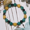 Evolvegem "Verdant Cipher" Green Aventurine Yellow Jade Heart Bracelet