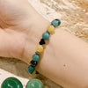 Evolvegem "Verdant Cipher" Green Aventurine Yellow Jade Heart Bracelet