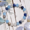 Evolvegem "Cerulean Unity" Aquamarine Sodalite White Jade Bracelet