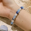 Evolvegem "Cerulean Unity" Aquamarine Sodalite White Jade Bracelet