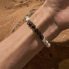 Evolvegem "Chronolite" Faceted Black Onyx Grey Jasper Bracelet