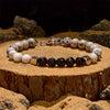 Evolvegem "Chronolite" Faceted Black Onyx Grey Jasper Bracelet